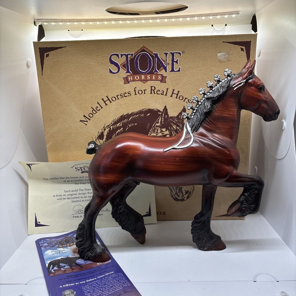 Peter Stone Wood Grain Trotting Drafter  # 9735 Limited Edition With Box + Cert